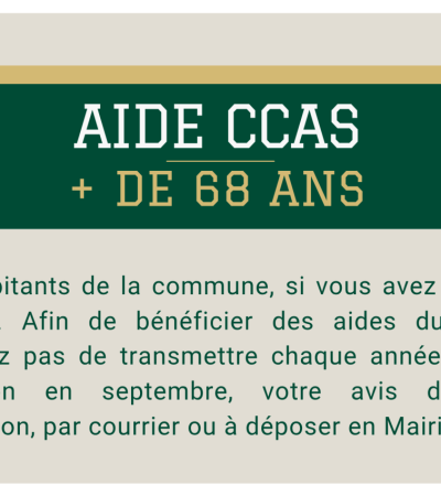 ℹ️ AIDE CCAS + DE 68 ANS 🫱🏼🫲🏽