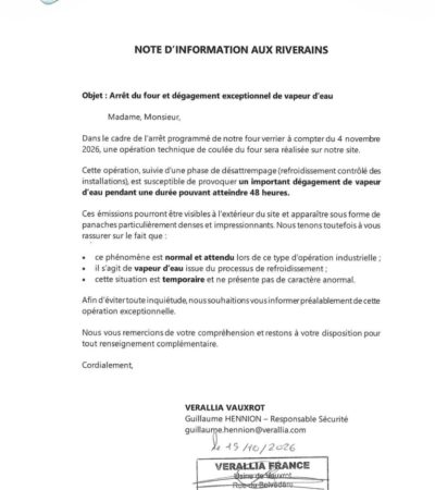 ℹ️ VERALLIA NOUS INFORME :