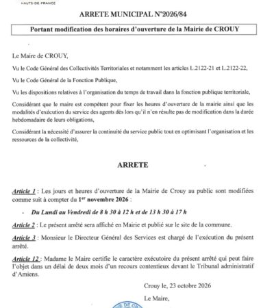 ℹ️ NOUVEAUX HORAIRES
